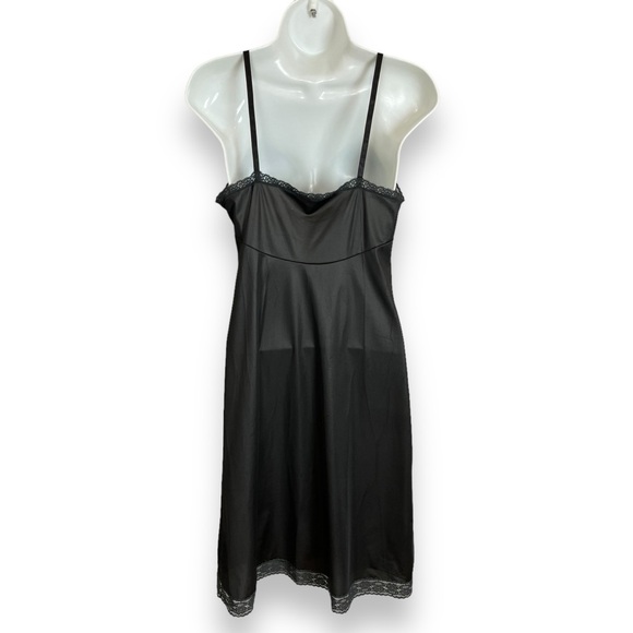 Vintage Black Full Slip Lace Size Medium Vanity Fair Lingerie Adjustable Straps‎ - Picture 3 of 12